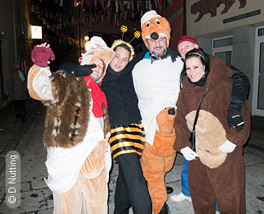 [Photo &copy; D Nutting] People in Fasnacht costumes
